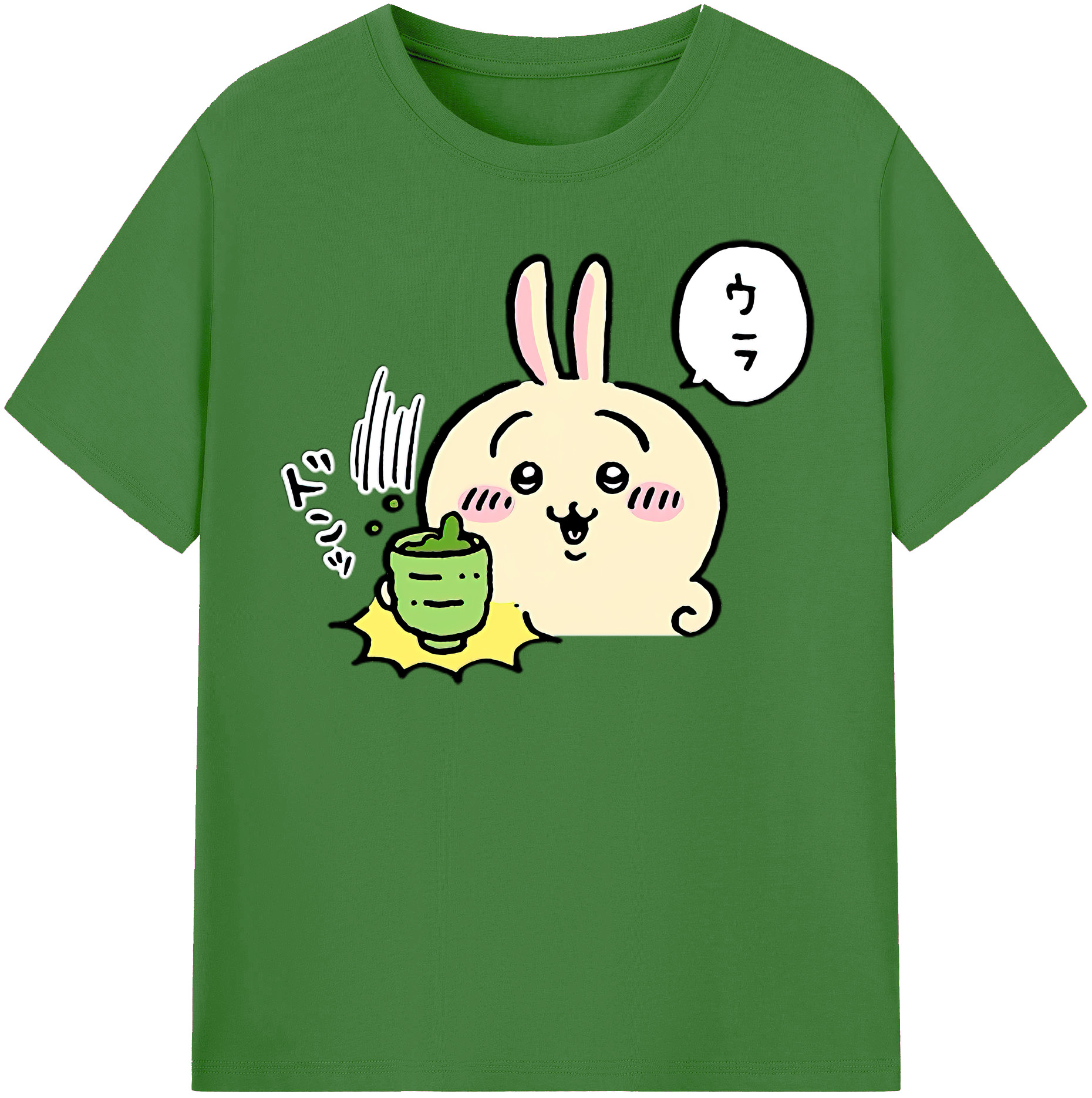 （画像用） ちいかわ うさぎ Chii-kawa usagi レディースカジュアルプリントTシャツ（綿100％）
